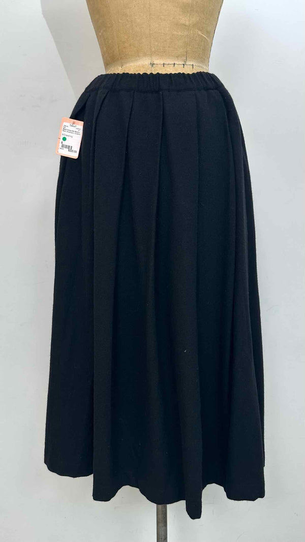 Black Comme Des Garçons Boiled Wool Wide Long Skirt