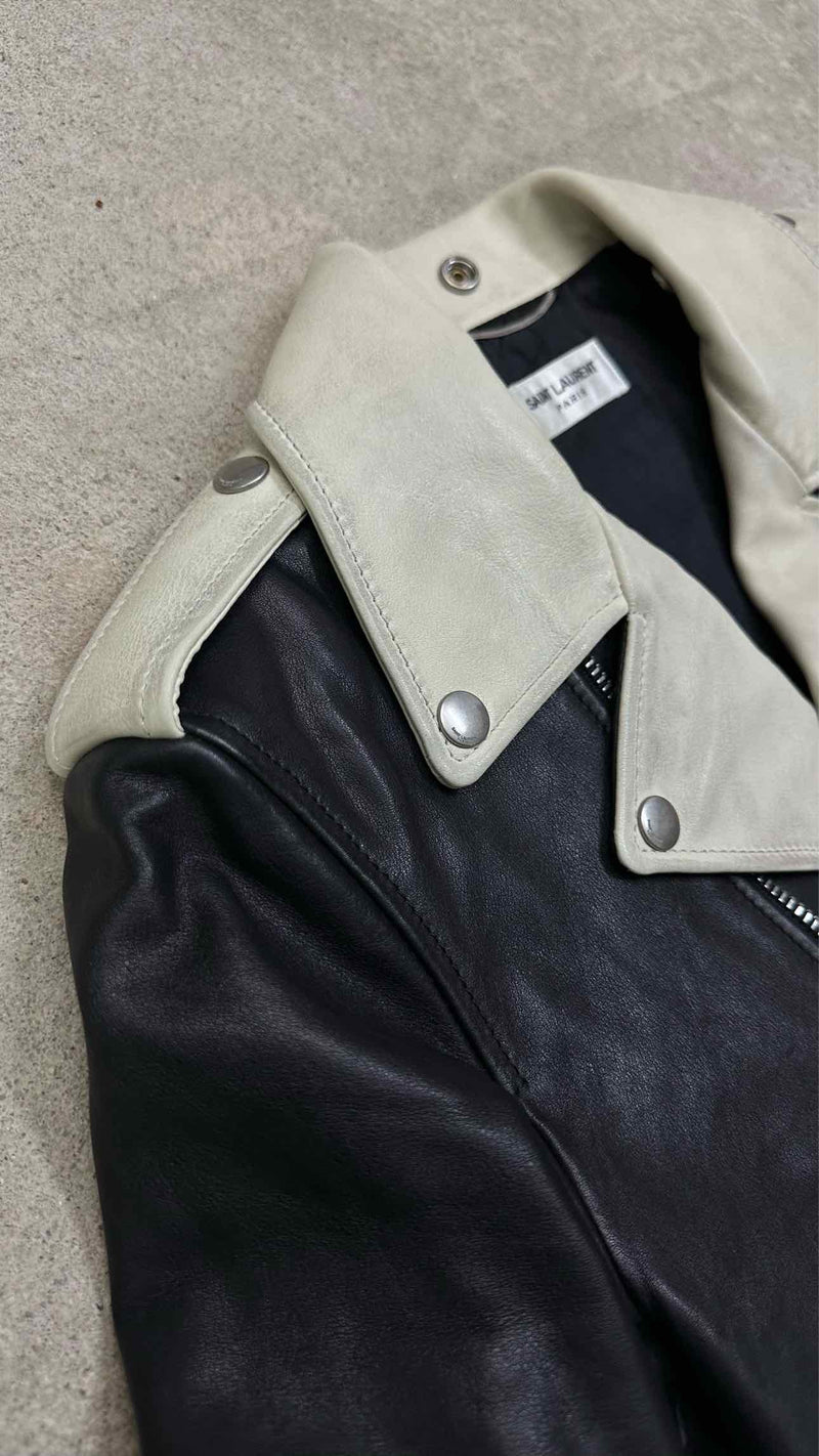 Saint Laurent Two-tone Leather Jacket