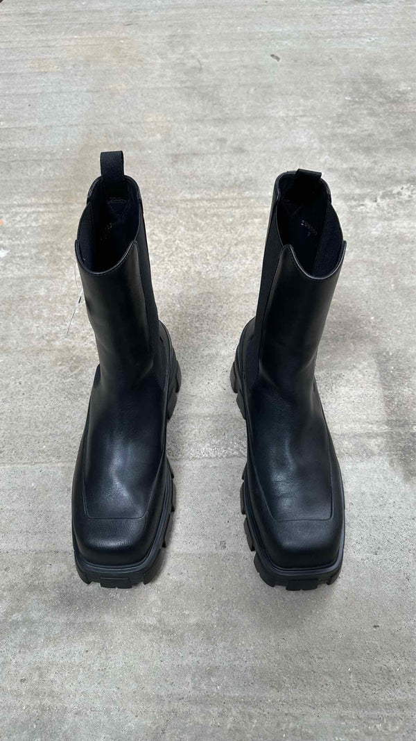 Prada Square-Toe Chelsea Boots