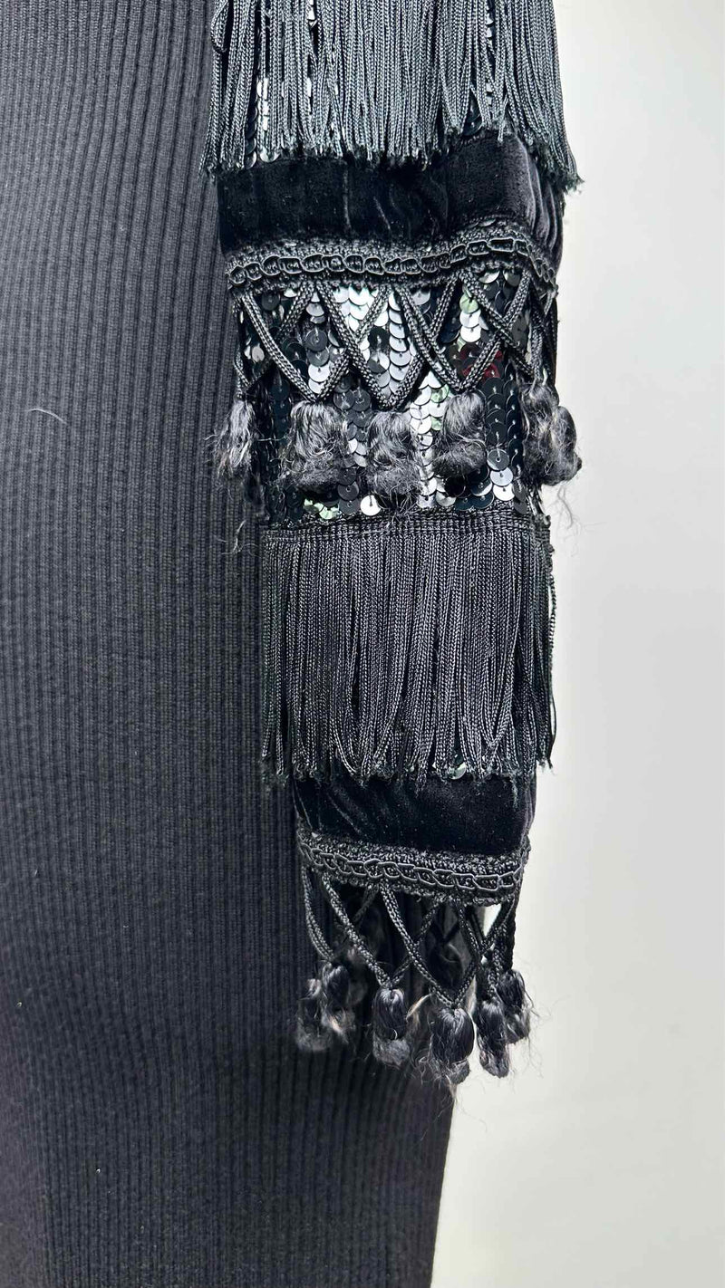 Jean Paul Gaultier Detailed Fringed Knit Dress