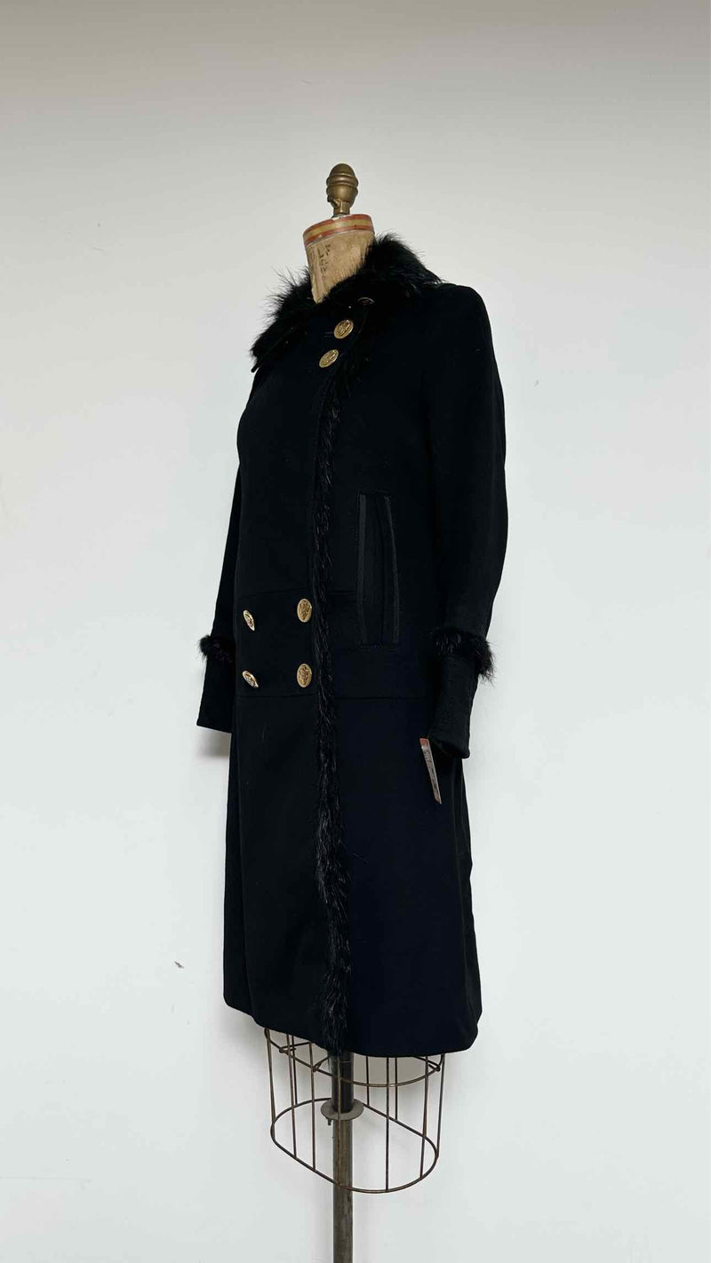 Gucci Fur-trim Wool Double-brest Coat