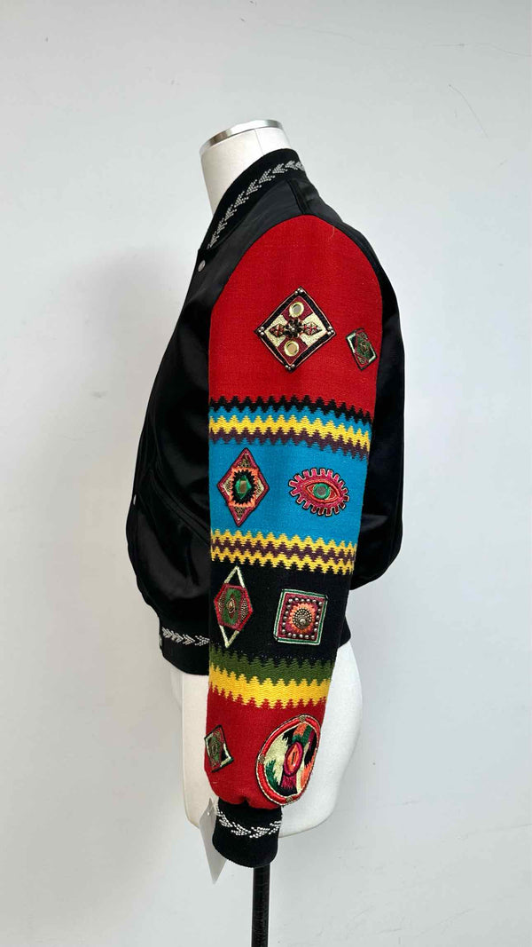 Saint Laurent Indian Tapestry Sleeve Bomber Jacket