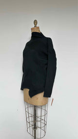 Issey Miyake High-neck Curve Rib Sweater