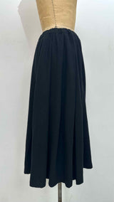 Black Comme Des Garçons Boiled Wool Wide Long Skirt