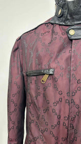 D&G Logo Jacquard Leather Trim Jacket