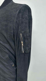 Rick Owens Distressed MA-1 Leather Jacket