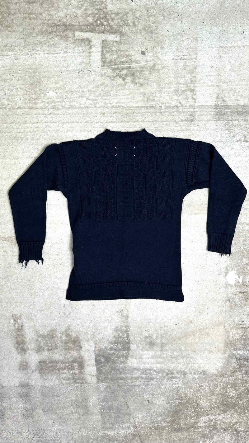 Margiela Mock-neck Distressed Sweater