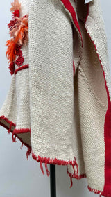 LOEWE Oversized Pom-pom Embroidered-knit Poncho