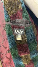 D&G Logo Jacquard Leather Trim Jacket