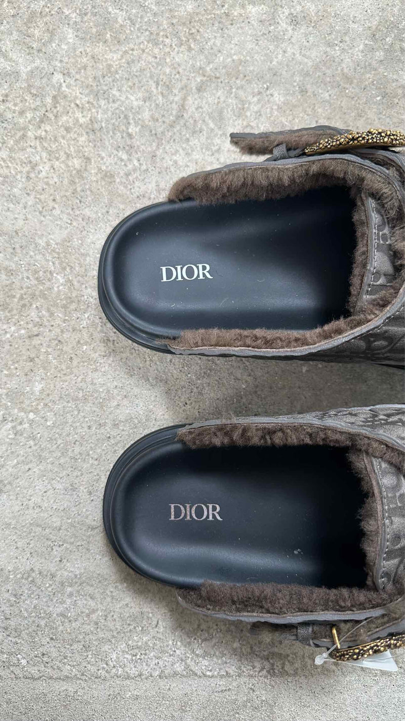 Dior Homme Oblique-embossed Aqua Mules