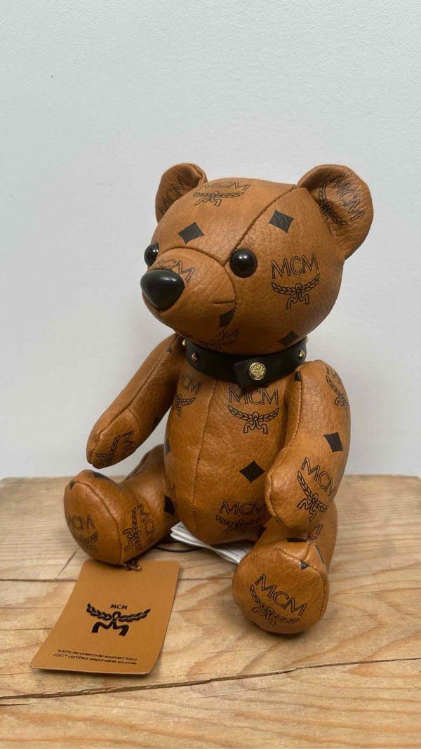 MCM Logo Leather Teddy Bear