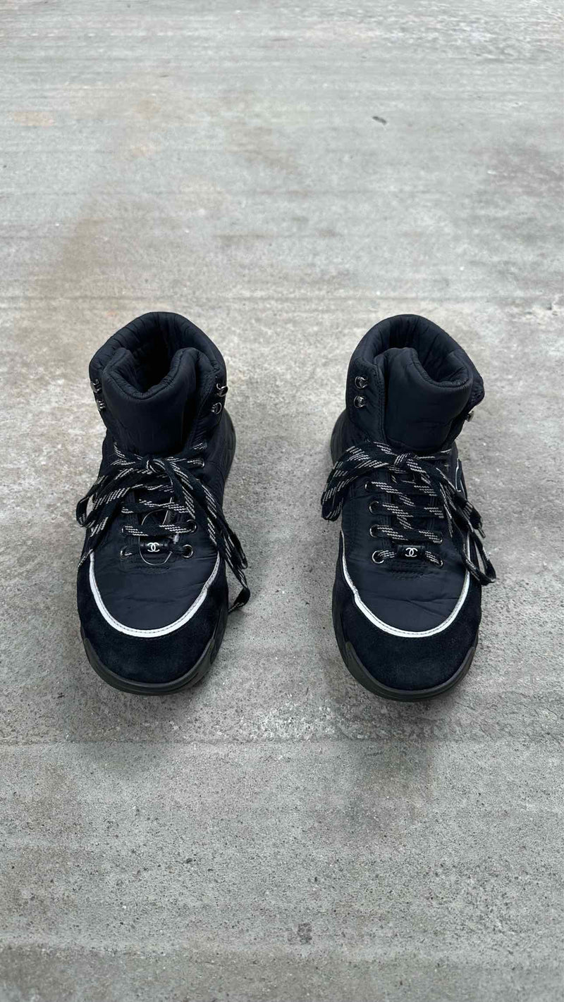 Chanel Nylon/ Leather Logo Sneakers