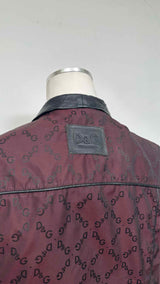 D&G Logo Jacquard Leather Trim Jacket