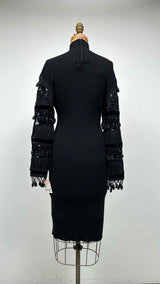 Jean Paul Gaultier Detailed Fringed Knit Dress