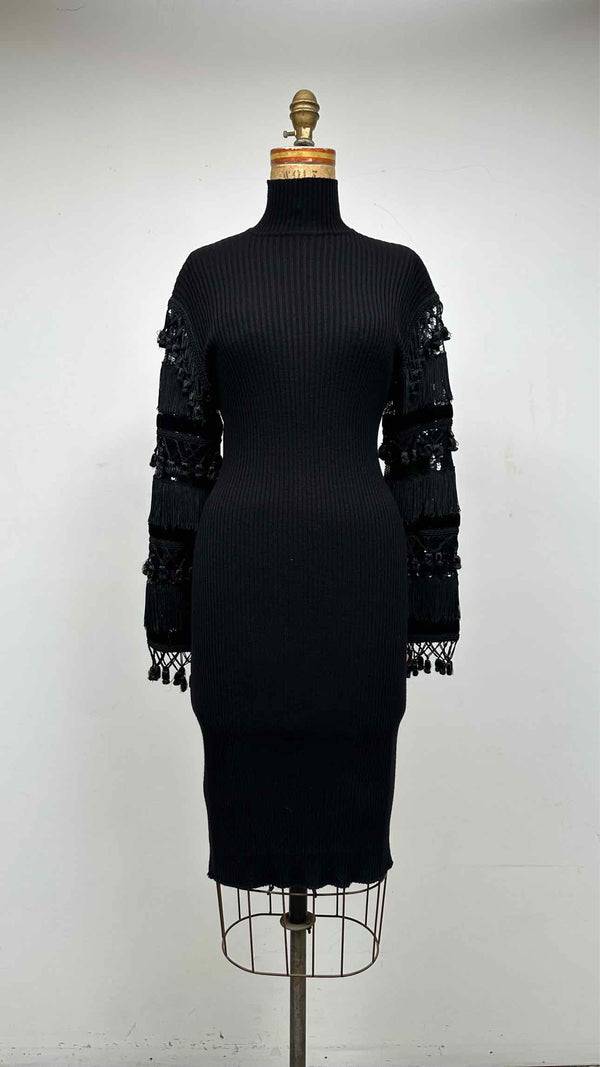 Jean Paul Gaultier Detailed Fringed Knit Dress