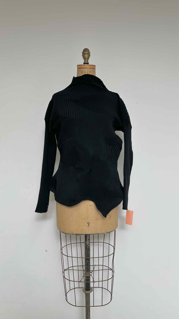 Issey Miyake High-neck Curve Rib Sweater