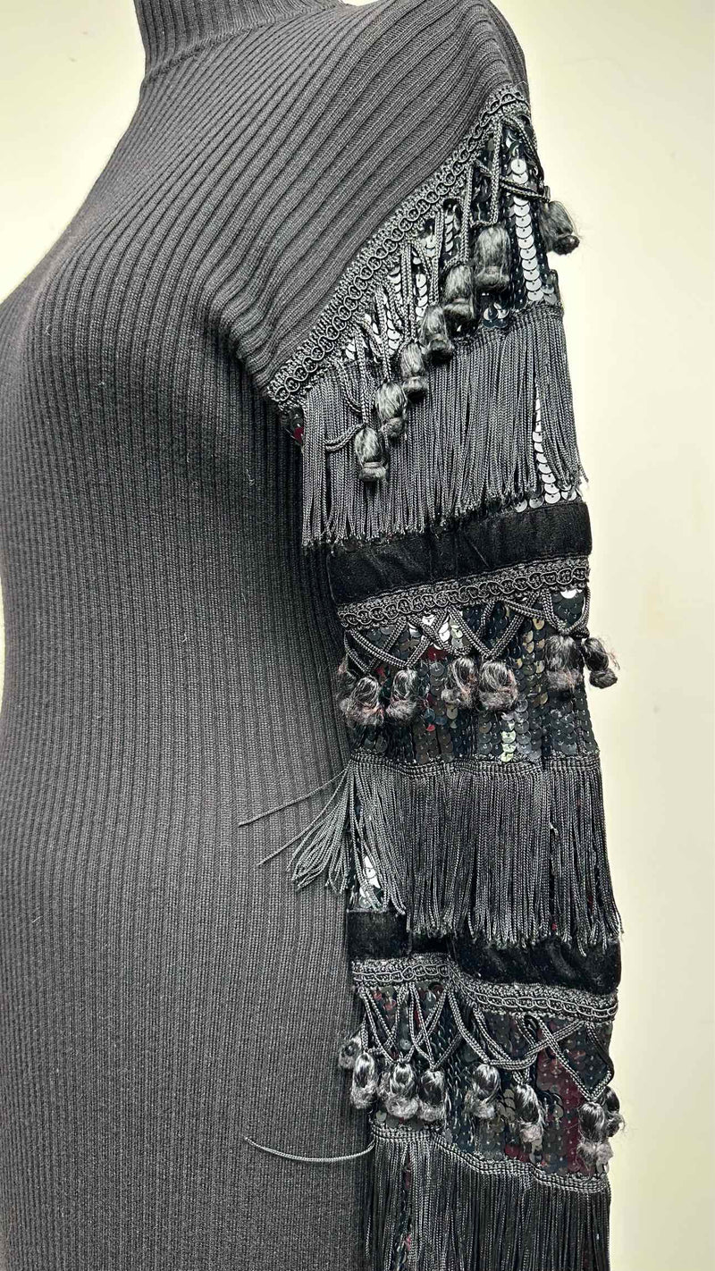 Jean Paul Gaultier Detailed Fringed Knit Dress