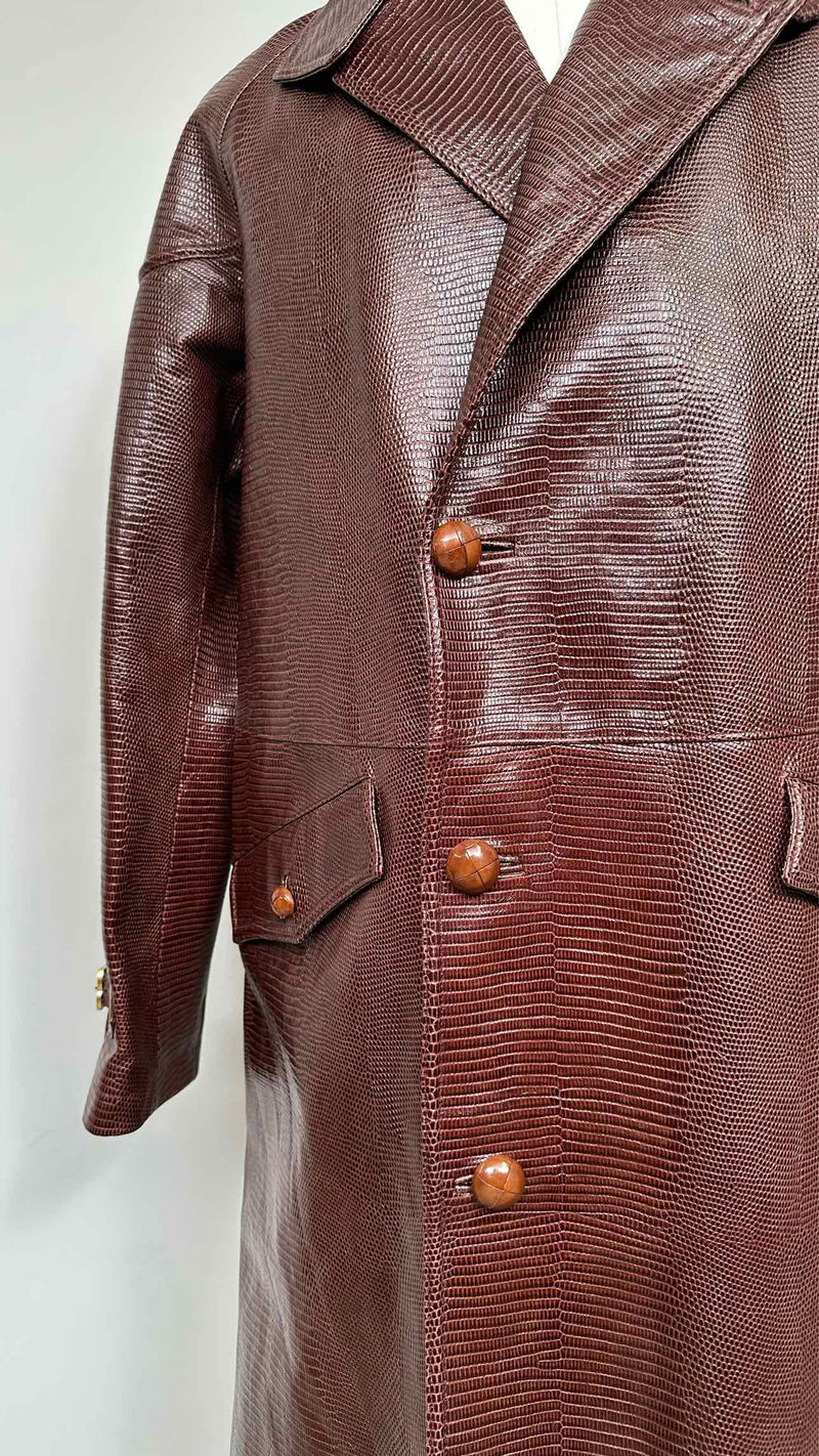 Bally Embossed Leather Coat