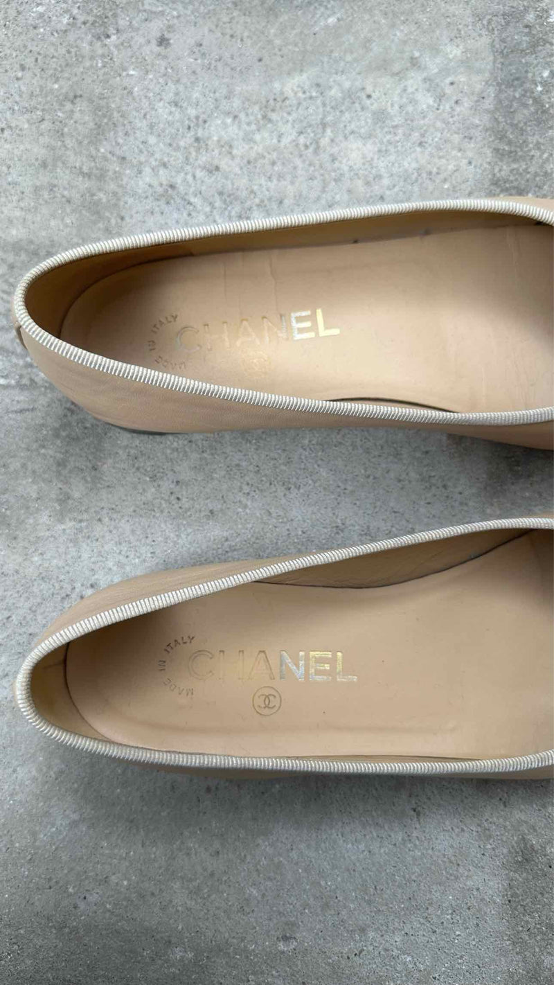 Chanel Cap Toe CC Ballerina Flats