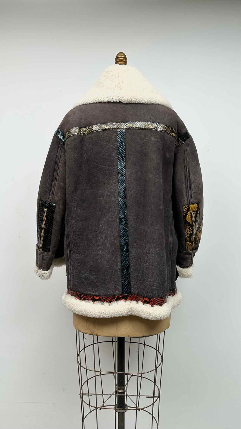 Burberry Shearling Animal Printed Fur Jacket