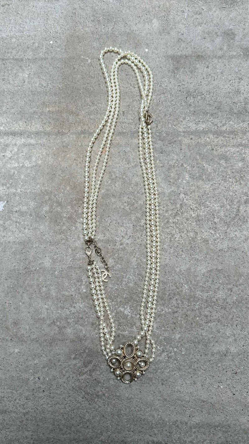 Chanel Pearl Long Layered Necklace