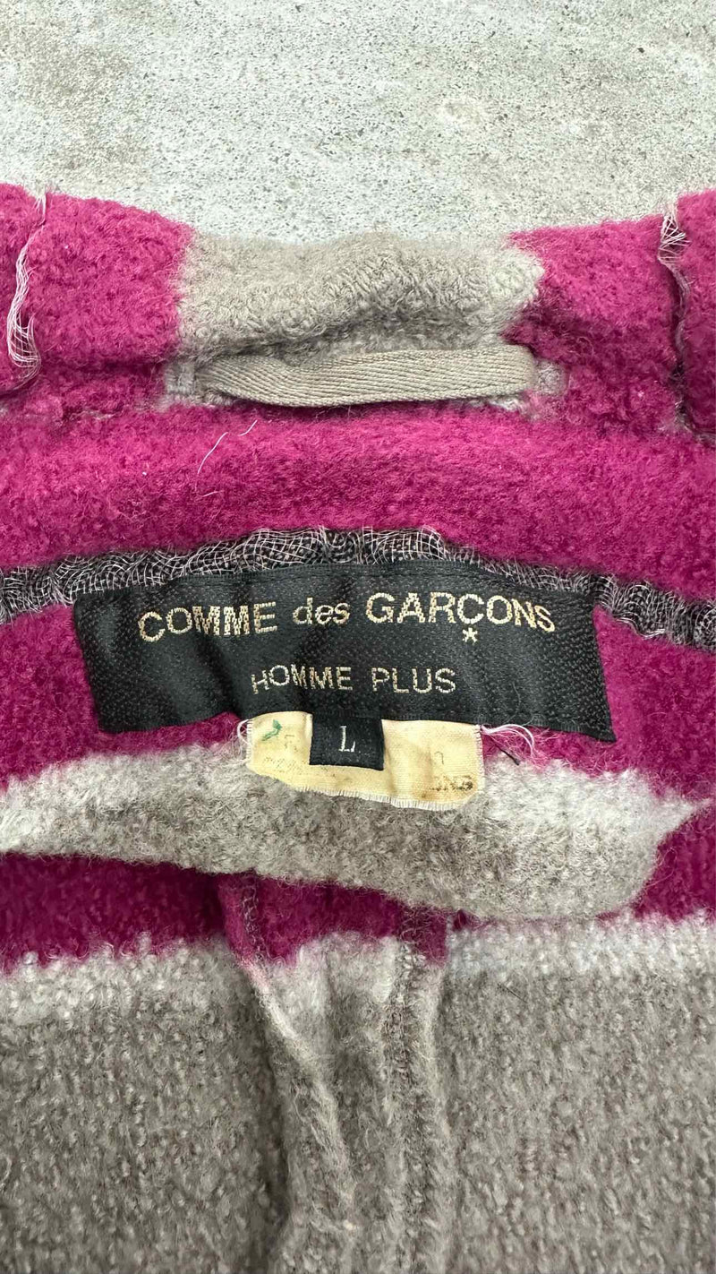 Comme Des Garçons Homme Plus Striped Teddy Jacket