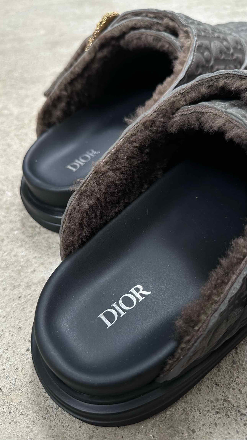 Dior Homme Oblique-embossed Aqua Mules