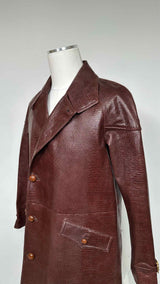 Bally Embossed Leather Coat