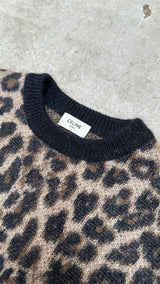 CELINE Mohair Leopard Sweater