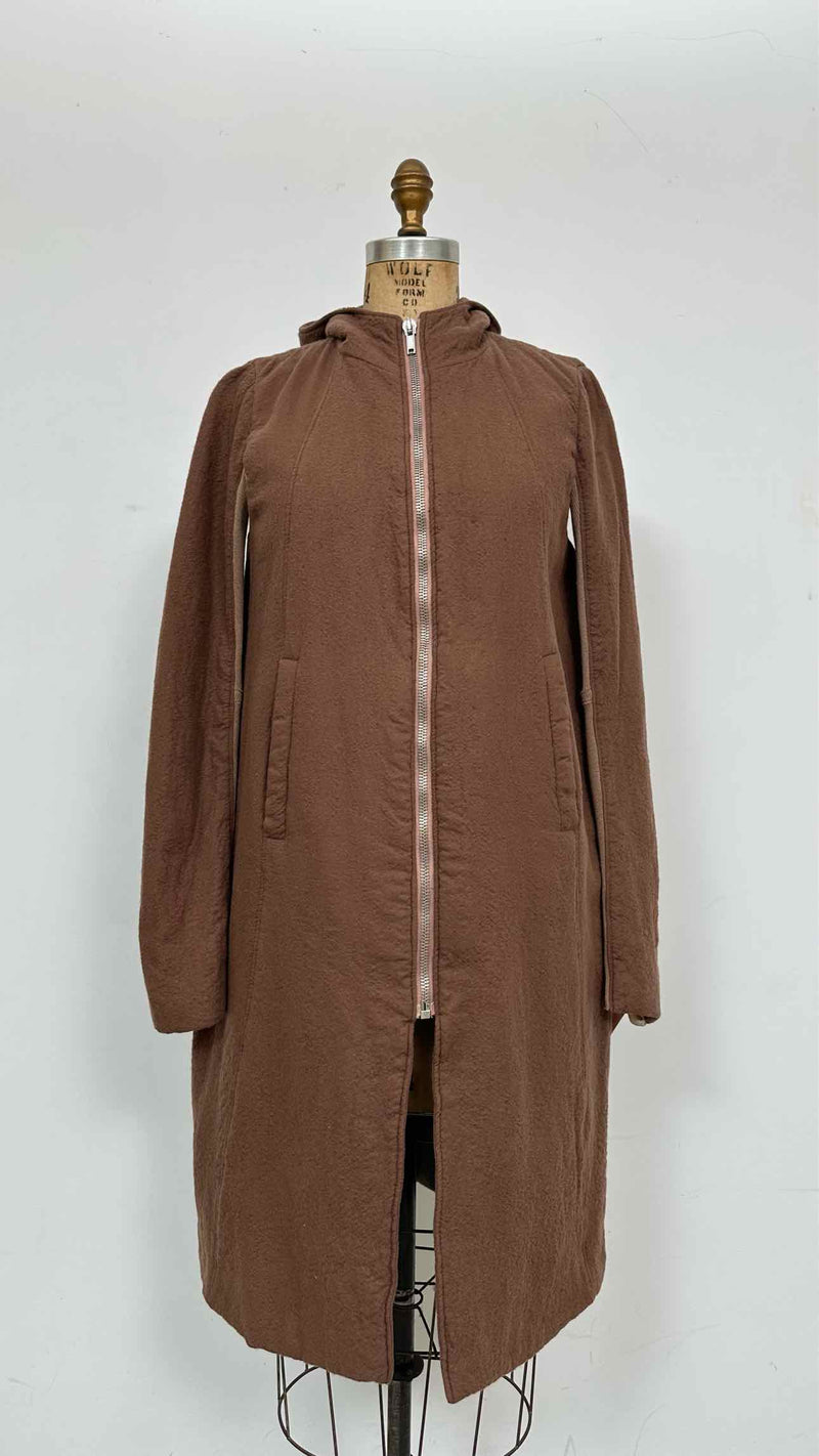 Rick Owens Hooded Zip Up Coat