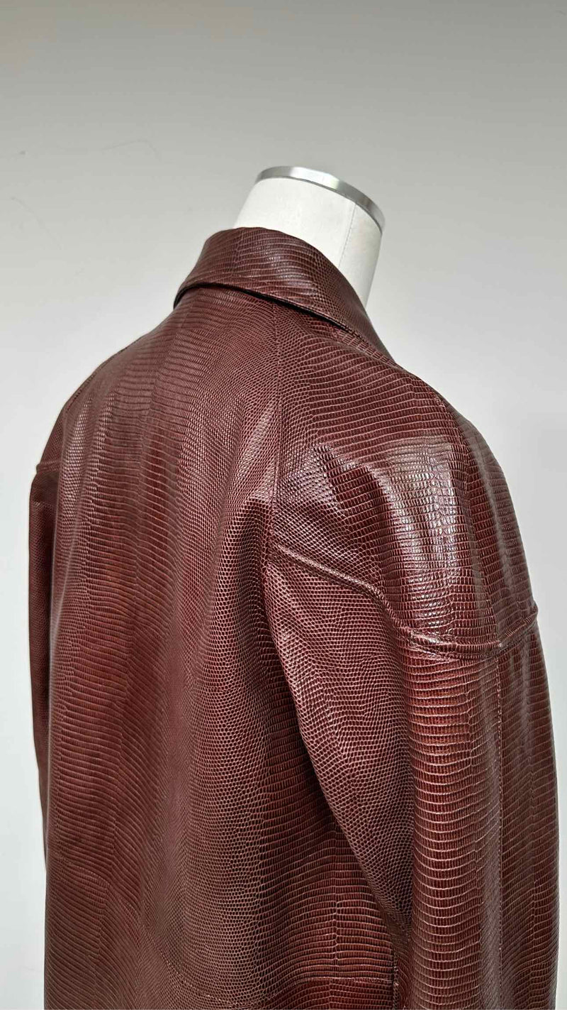 Bally Embossed Leather Coat