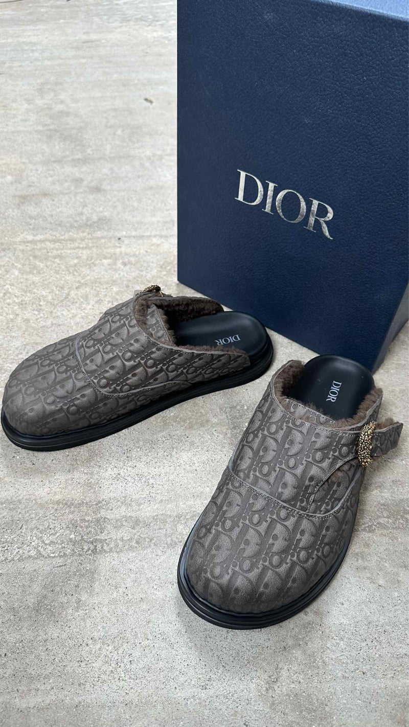 Dior Homme Oblique-embossed Aqua Mules