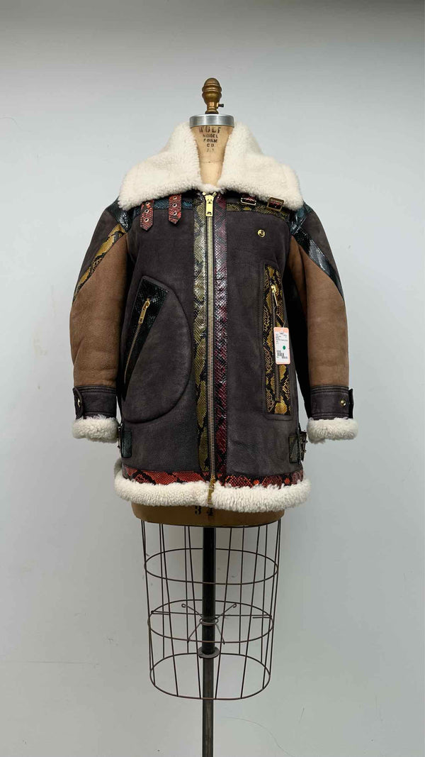 Burberry Shearling Animal Printed Fur Jacket