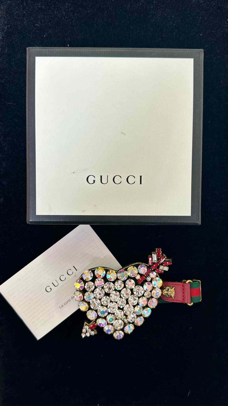 Gucci Web Crystal Heart Bracelet