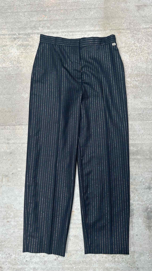 Chanel Pinstripe Wide Pants