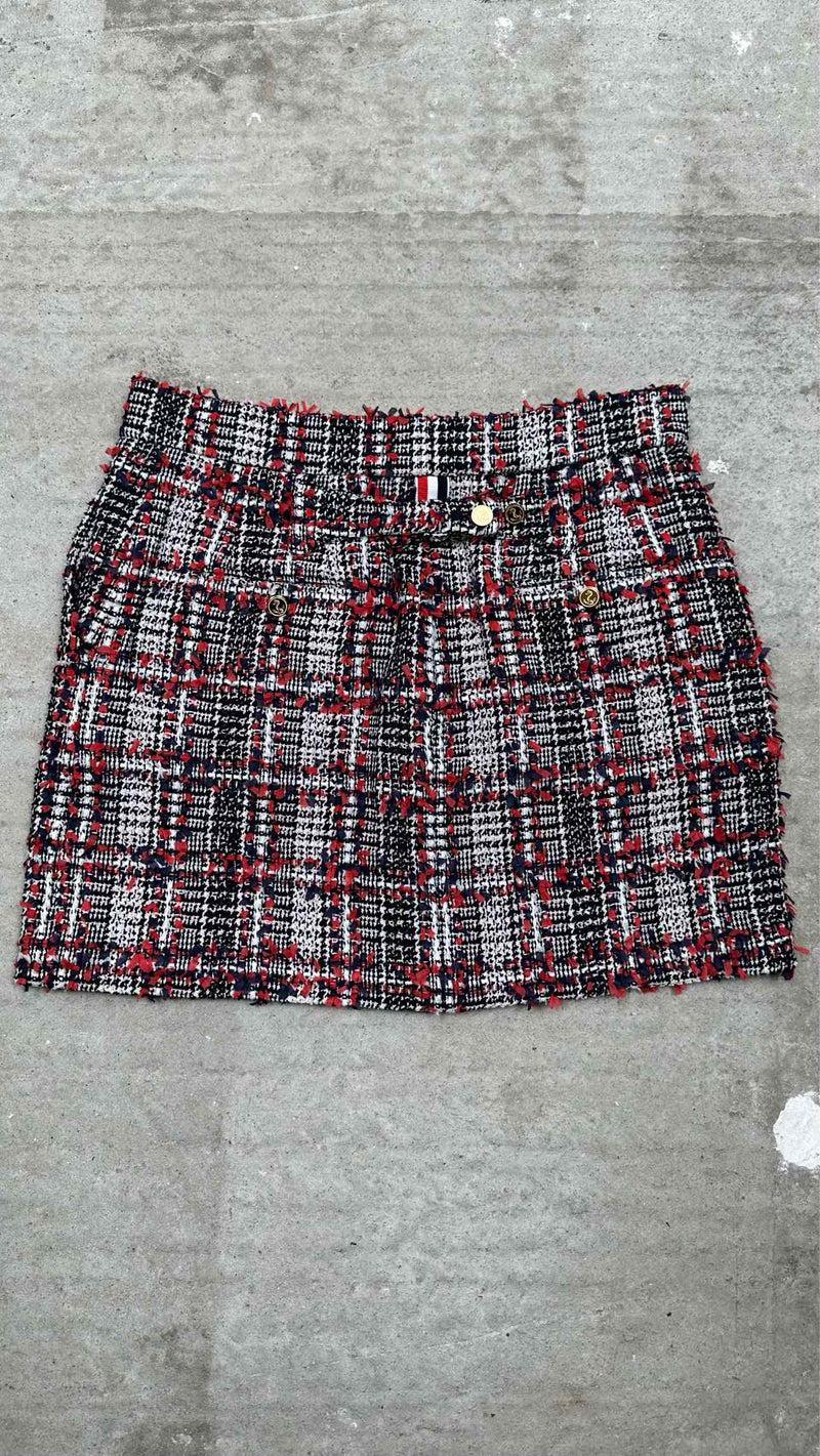 Thom Browne Tweed Check Skirt