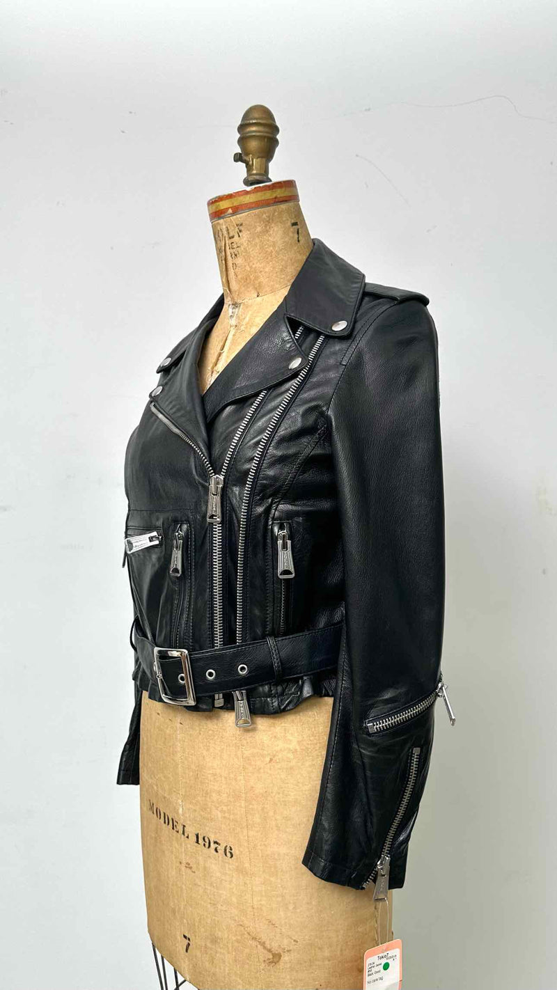 R13 Cropped Leather Jacket