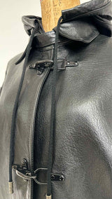 Acne Studios Hook-closures Hooded Leather Oversize Coat